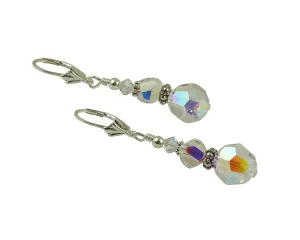 Shimmery Crystal Drop Beaded Earrings