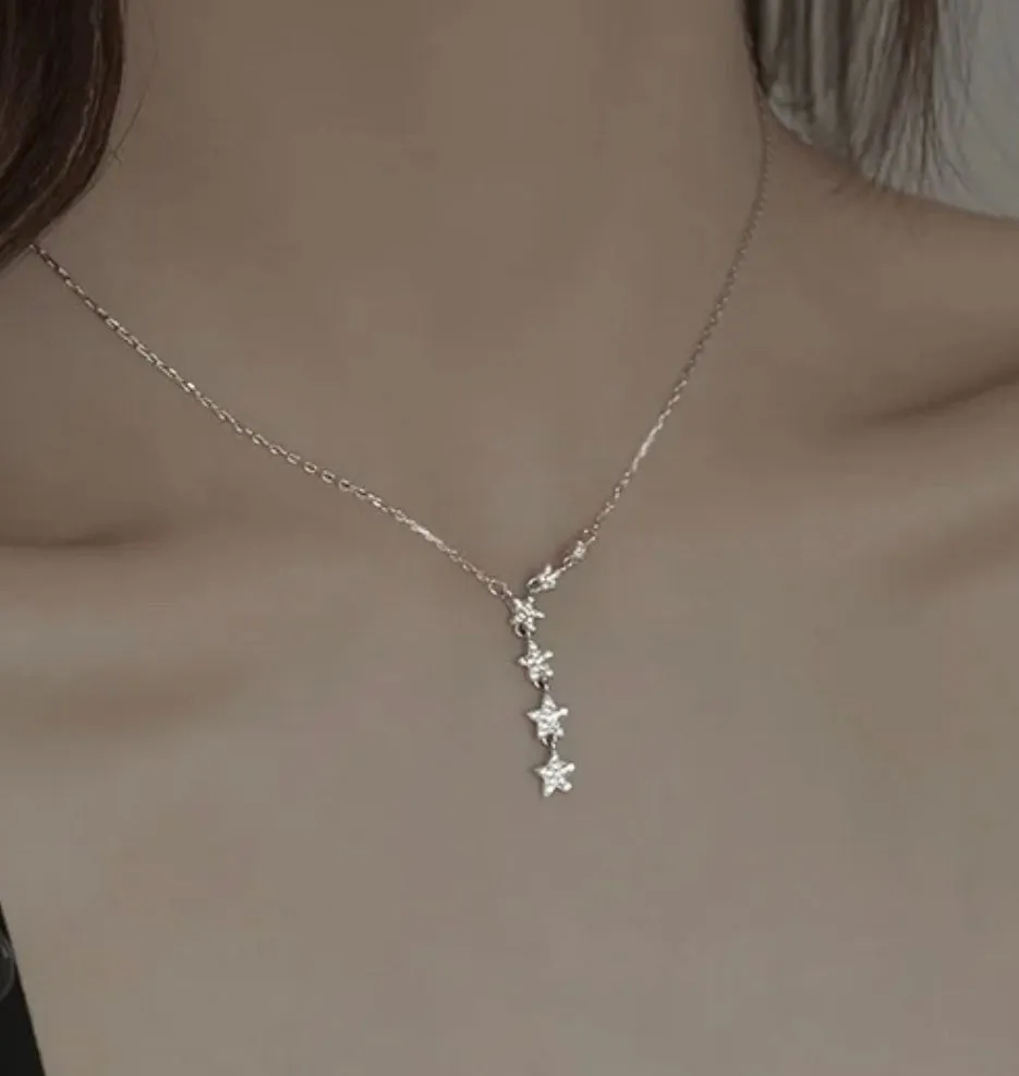 SHOOTING STAR - Sterling Silver & Zircon Necklace