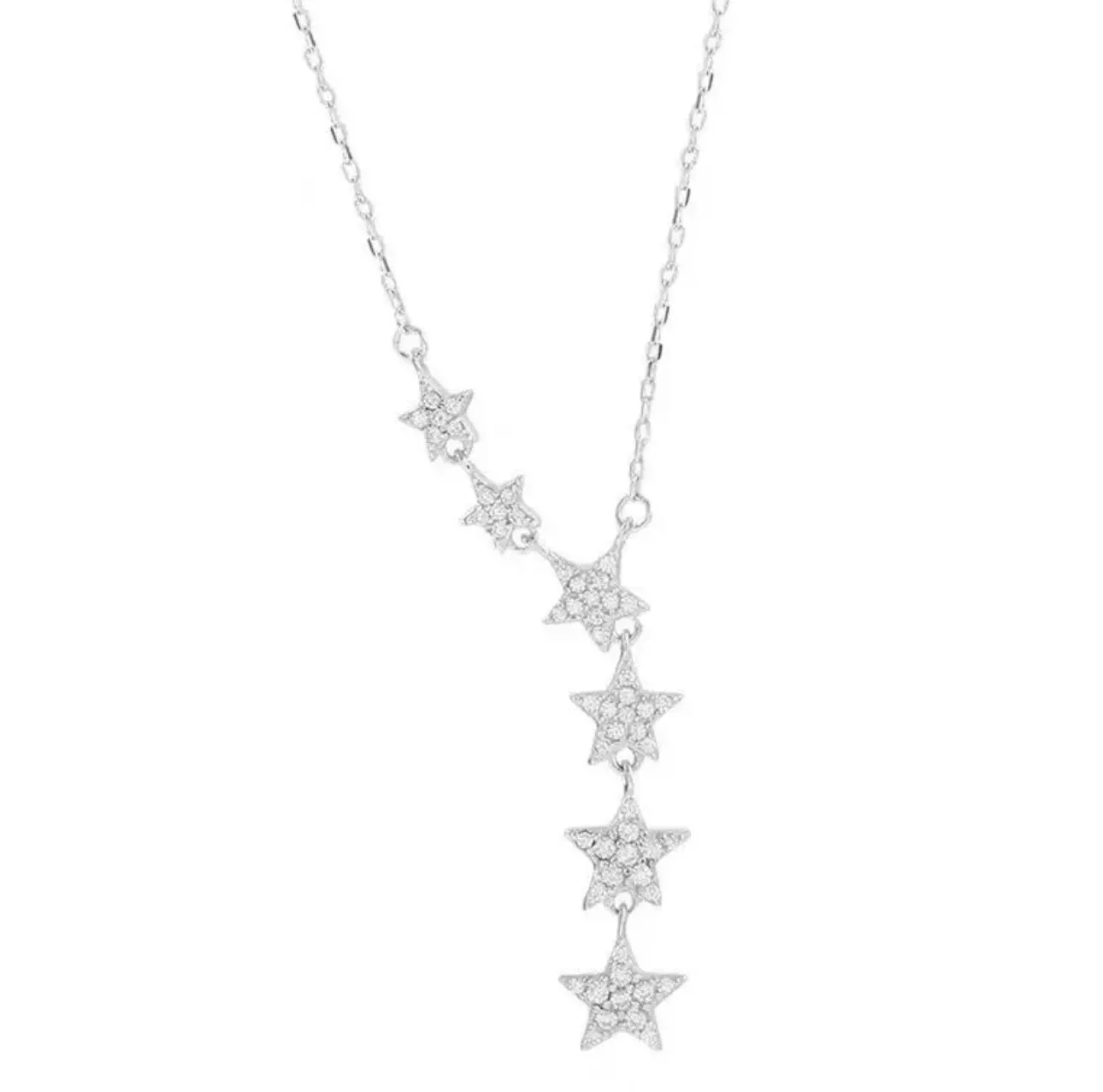 SHOOTING STAR - Sterling Silver & Zircon Necklace