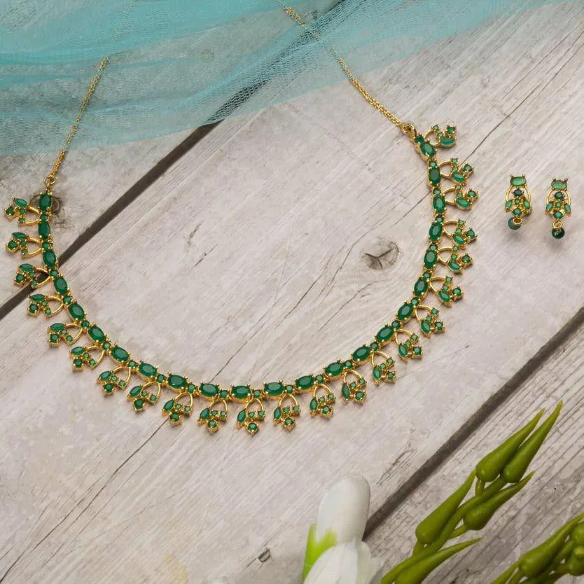 Shyla - CZ Necklace Set with Earrings