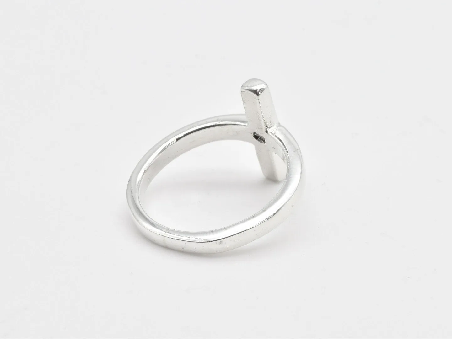 Sideways Cross Ring - Silver Cross Ring- Minimalist Cross Ring