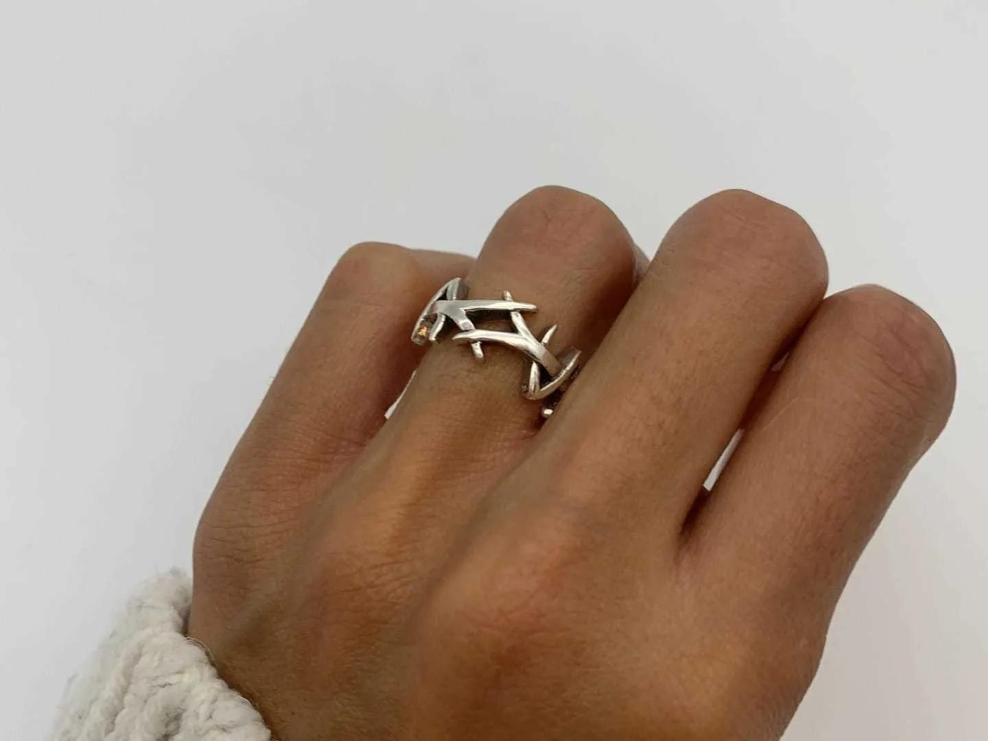 Silver Branch Ring - Silver Thorn Ring - Silver Boho Ring