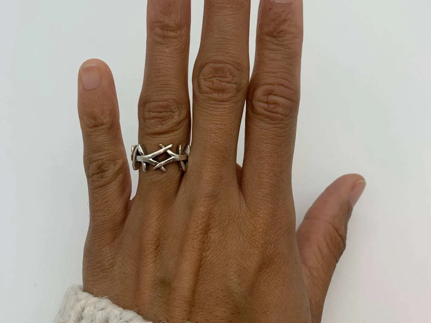 Silver Branch Ring - Silver Thorn Ring - Silver Boho Ring