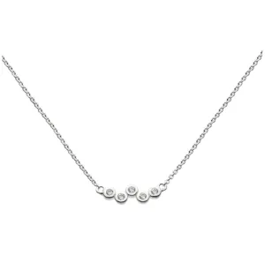 Silver cubic zirconia stone set Scatter Necklet.