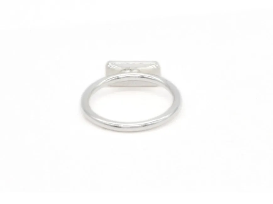 Silver ID Ring - Plain Rectangle Ring - Minimalist Silver Ring