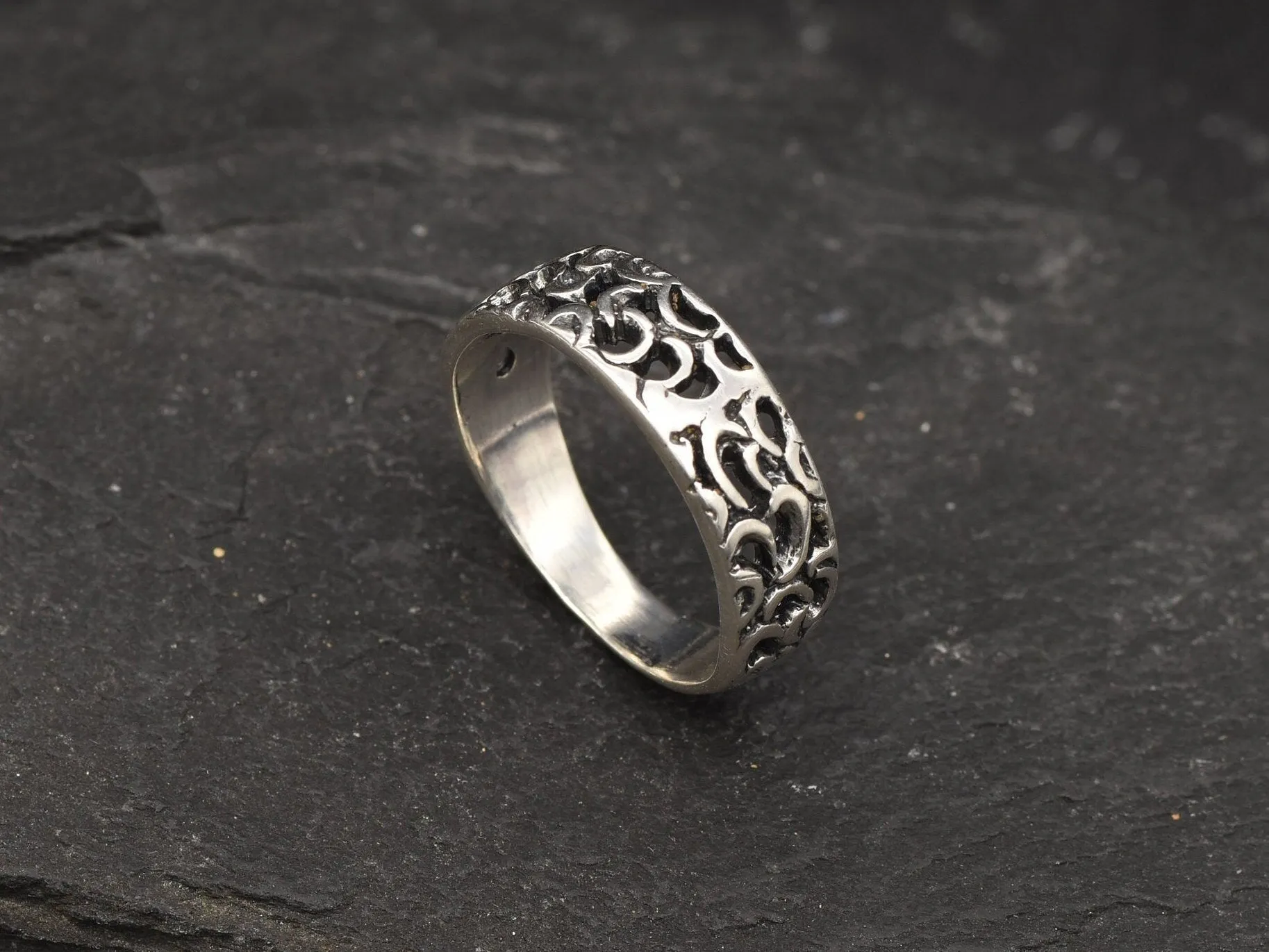 Silver Vintage Ring - Bali Band Ring - Everyday Ring