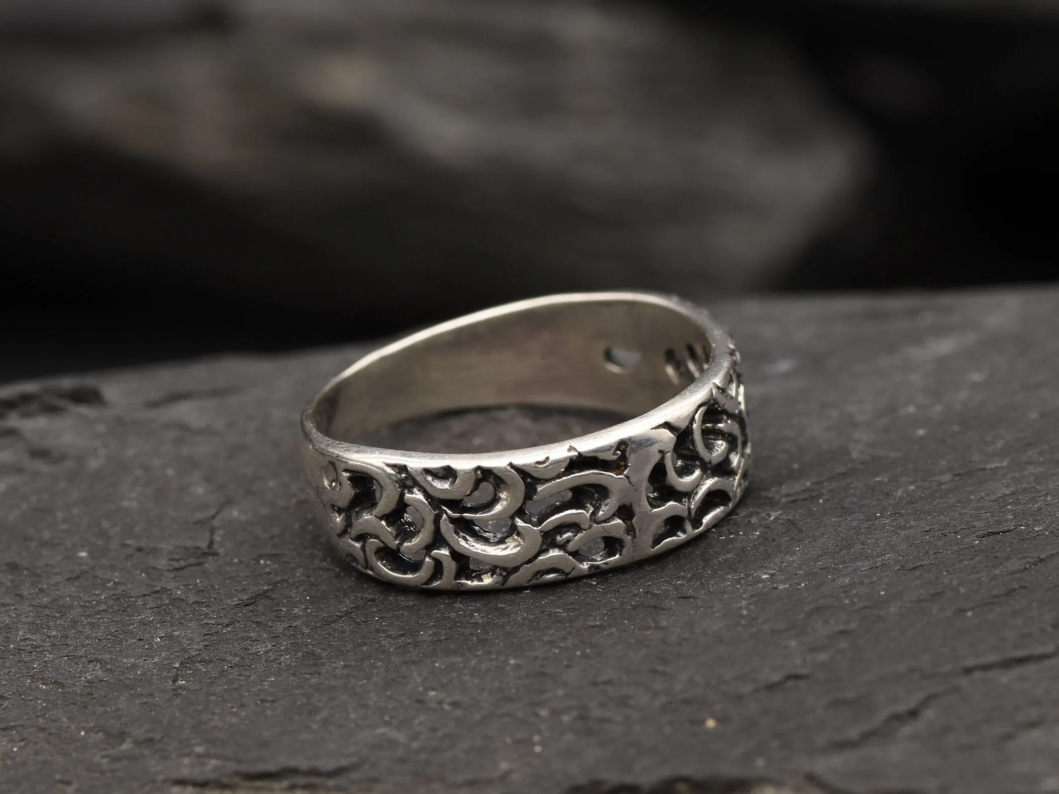 Silver Vintage Ring - Bali Band Ring - Everyday Ring