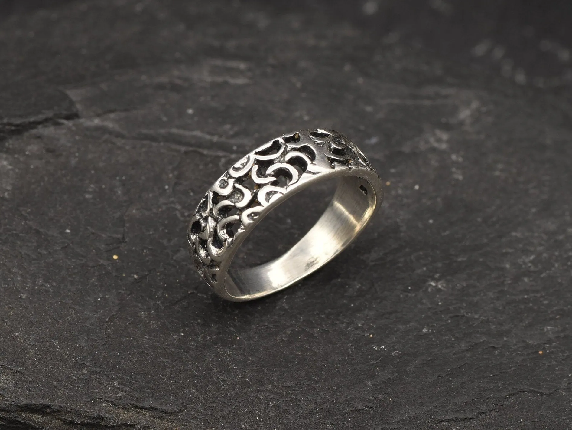 Silver Vintage Ring - Bali Band Ring - Everyday Ring