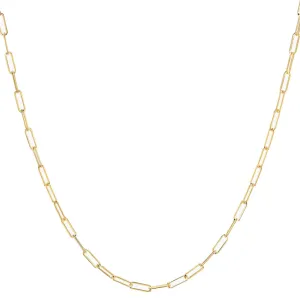 Small 14K Gold Paper Clip Necklace 2.0mm-No Clasp