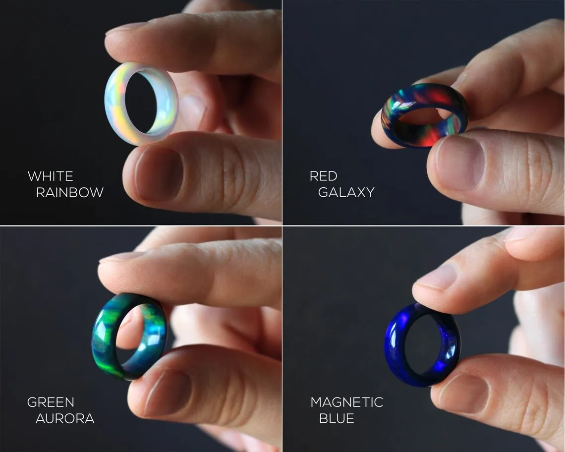 Solid Opal Ring - Magnetic Blue