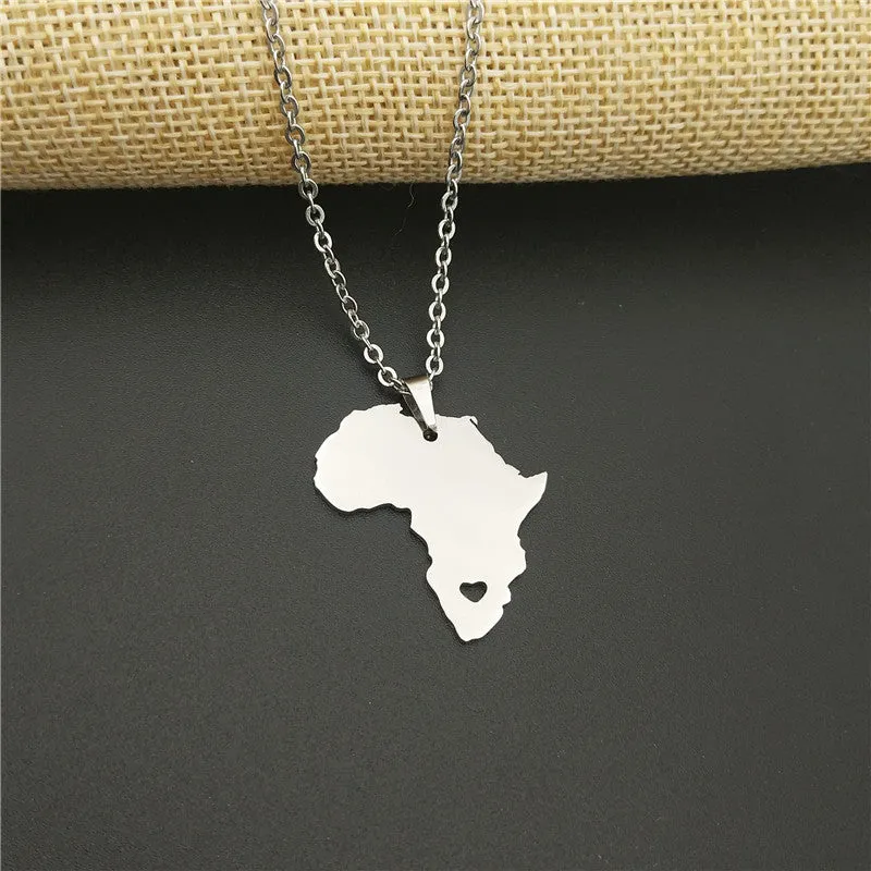 Sterling Silver Africa Necklace