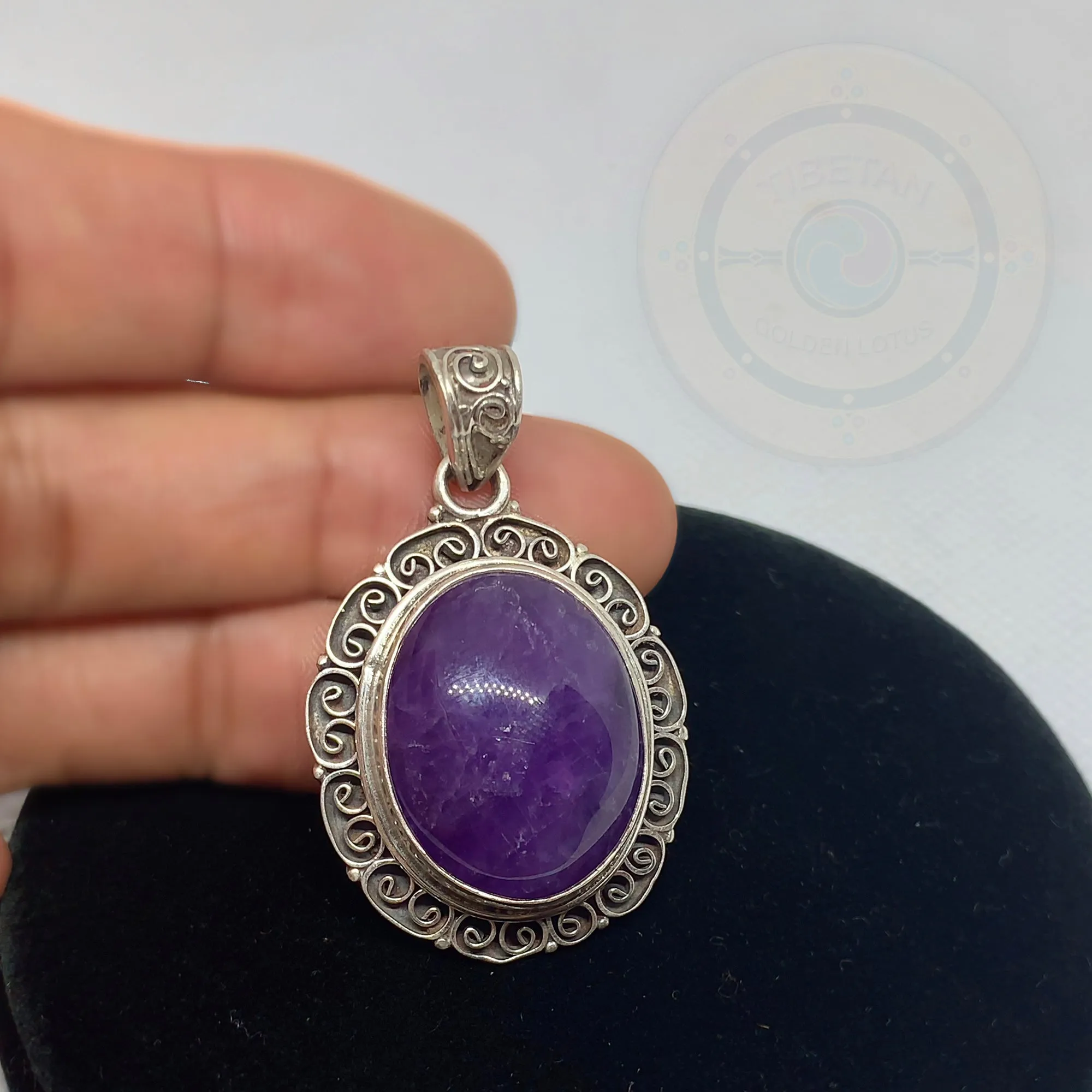 Sterling Silver Amethyst Pendant, Amethyst Jewelry Amethyst Necklace