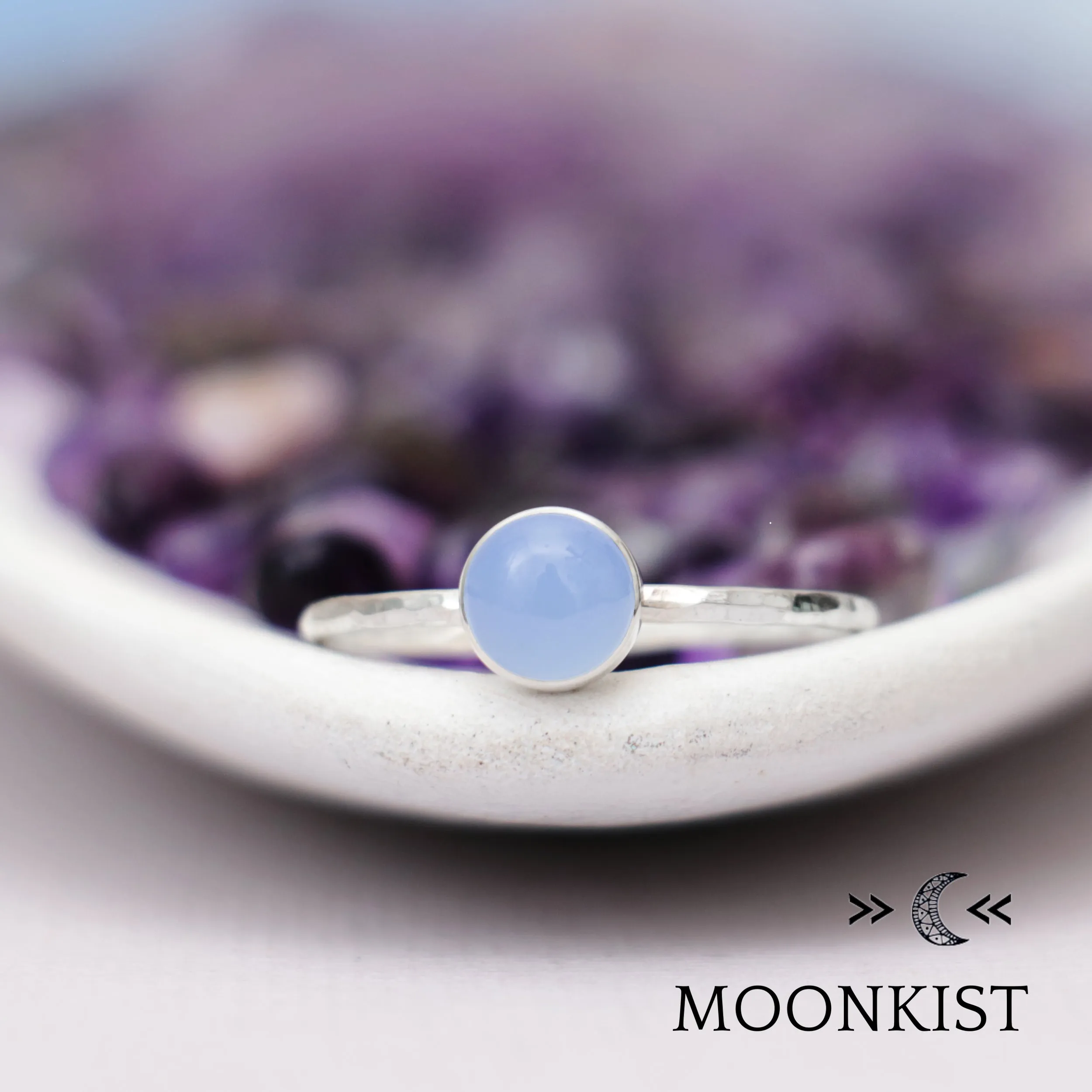 Sterling Silver Blue Chalcedony Ring  | Moonkist Designs