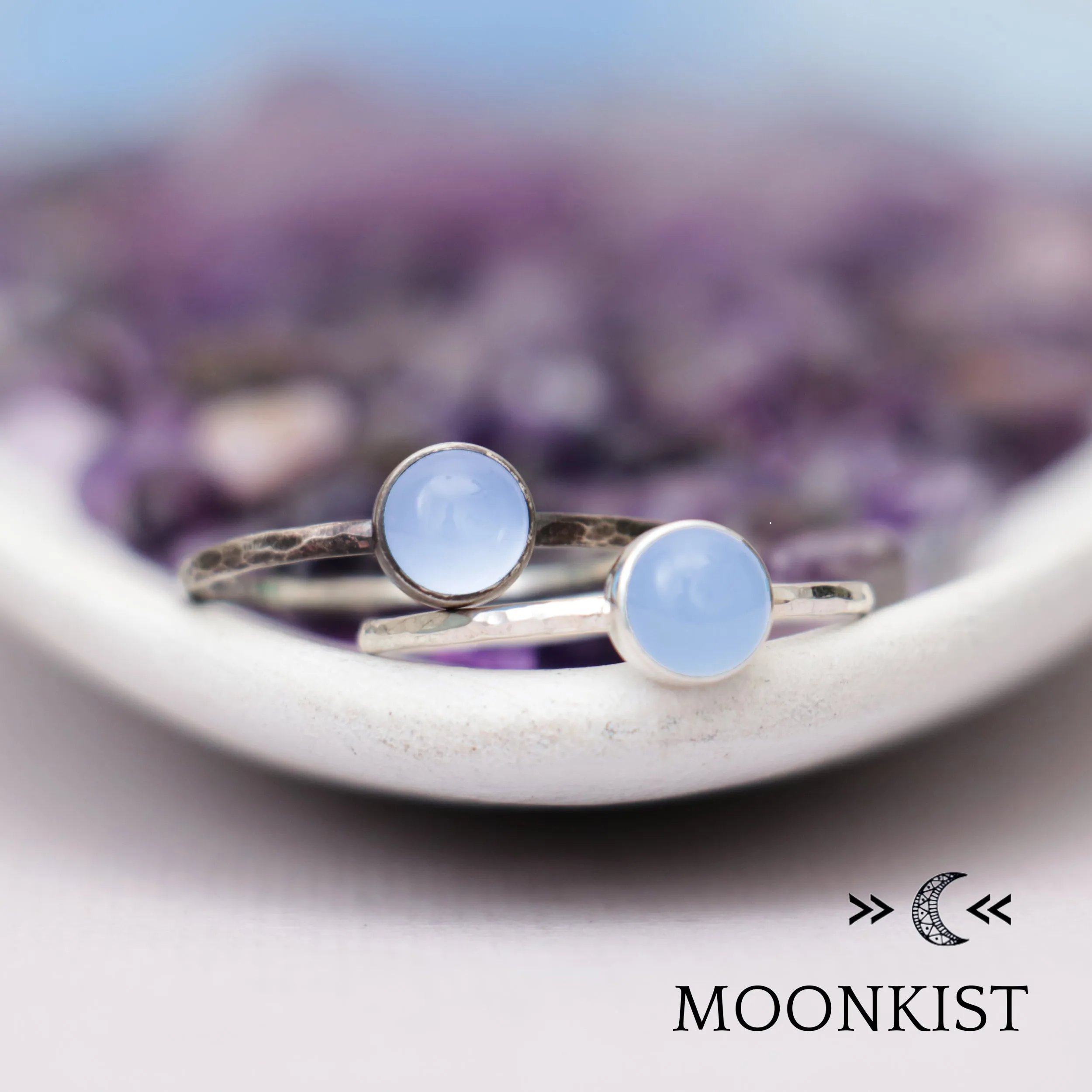 Sterling Silver Blue Chalcedony Ring  | Moonkist Designs