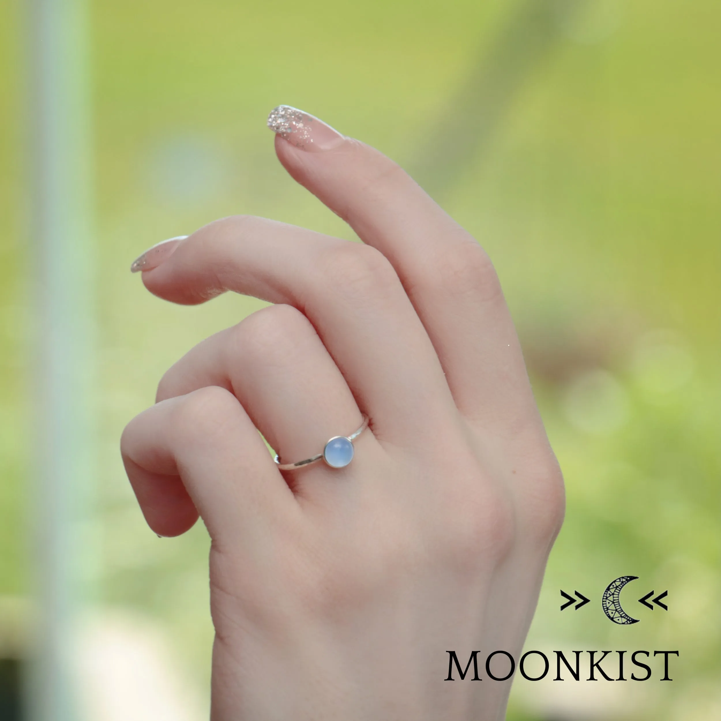 Sterling Silver Blue Chalcedony Ring  | Moonkist Designs