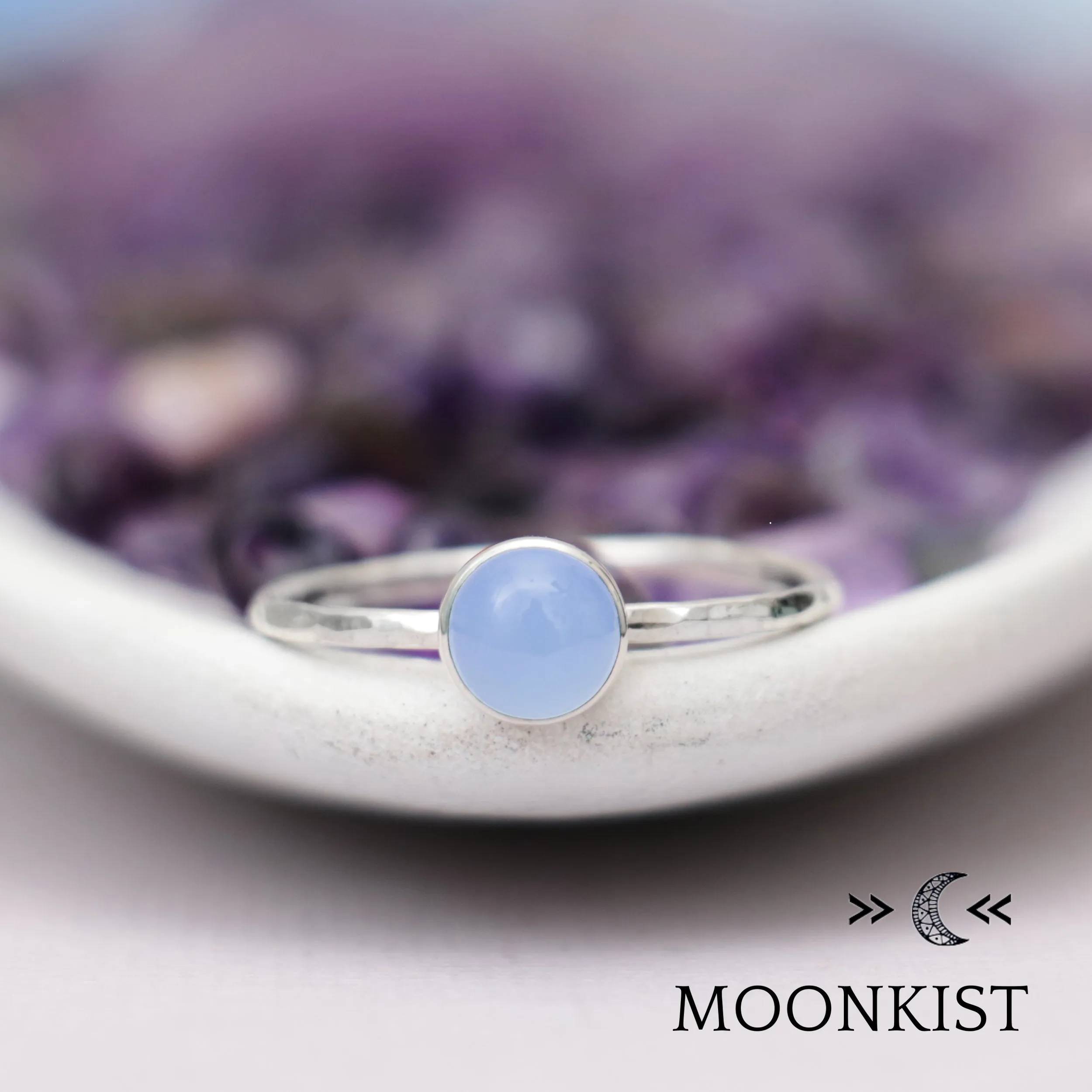 Sterling Silver Blue Chalcedony Ring  | Moonkist Designs