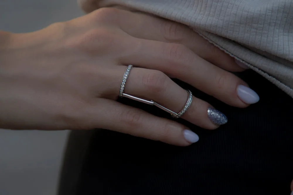 Sterling silver double-sided ring "Yin-Yang"