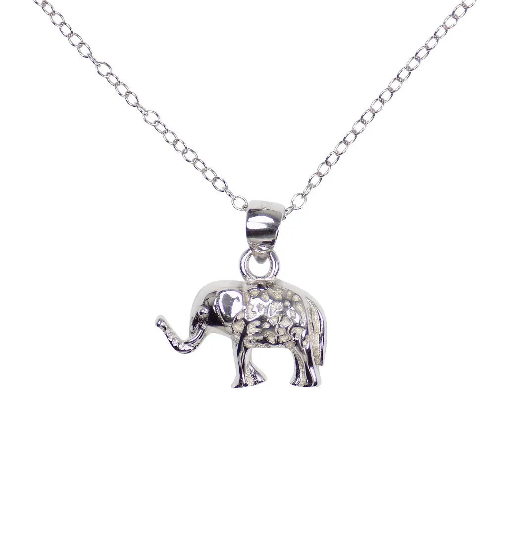 Sterling Silver Elephant Pendant Necklace