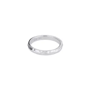 Sterling Silver Satin Hammered Elements Ring