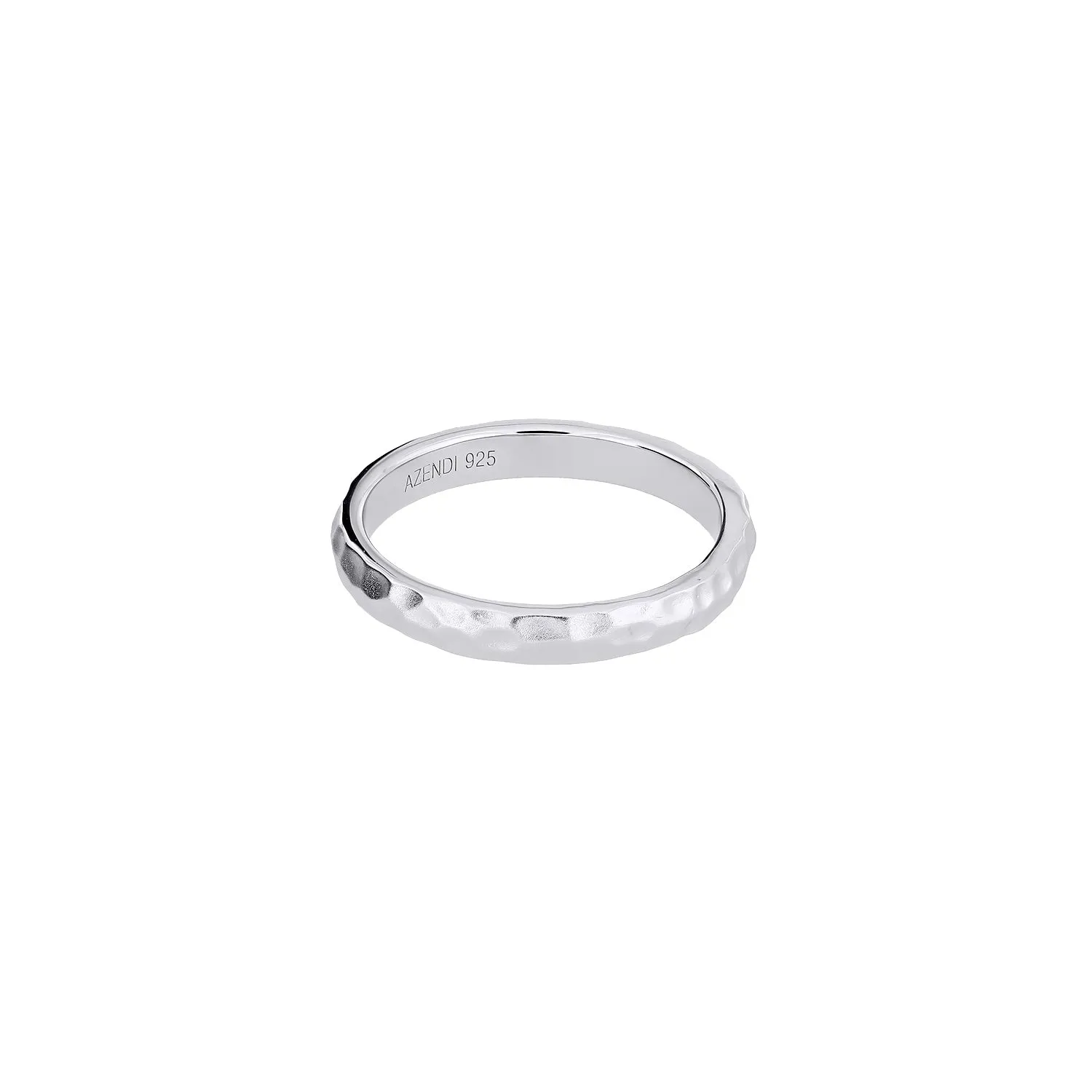 Sterling Silver Satin Hammered Elements Ring