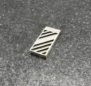 Sterling Silver Striped Rectangle Bar Pendant Blank