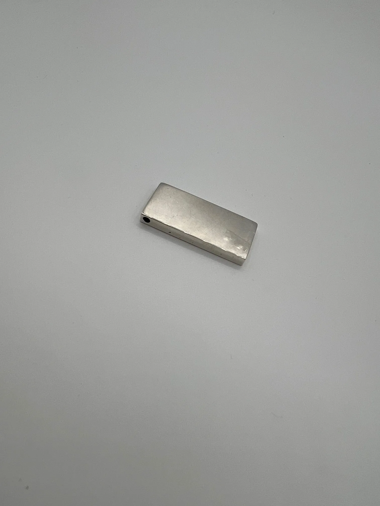 Sterling Silver Striped Rectangle Bar Pendant Blank