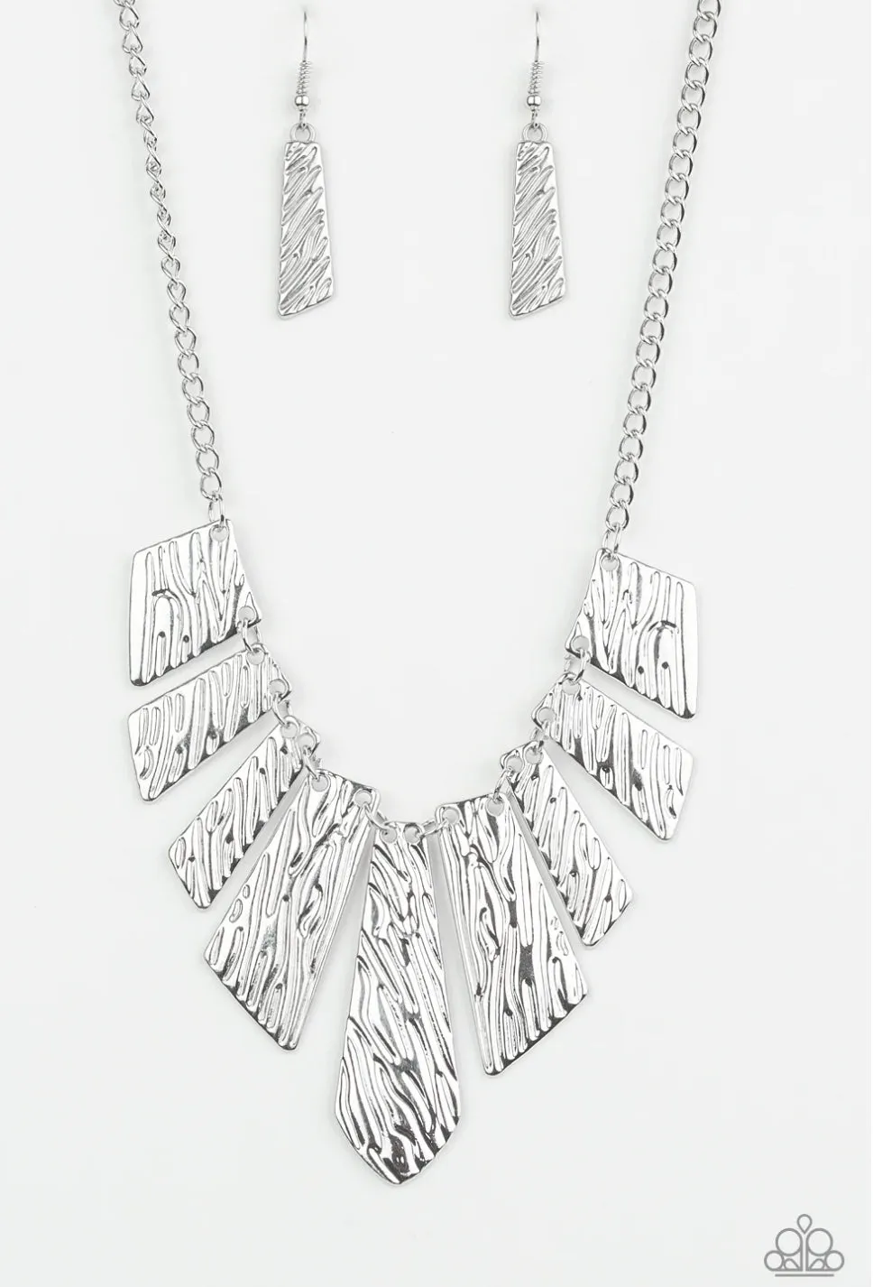 Texture Tigress Silver Necklace - Paparazzi Accessories