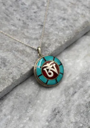 Tibetan Om Sterling Silver Pendant