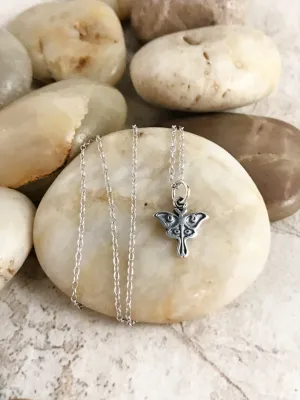 Tiny Luna Moth Necklace