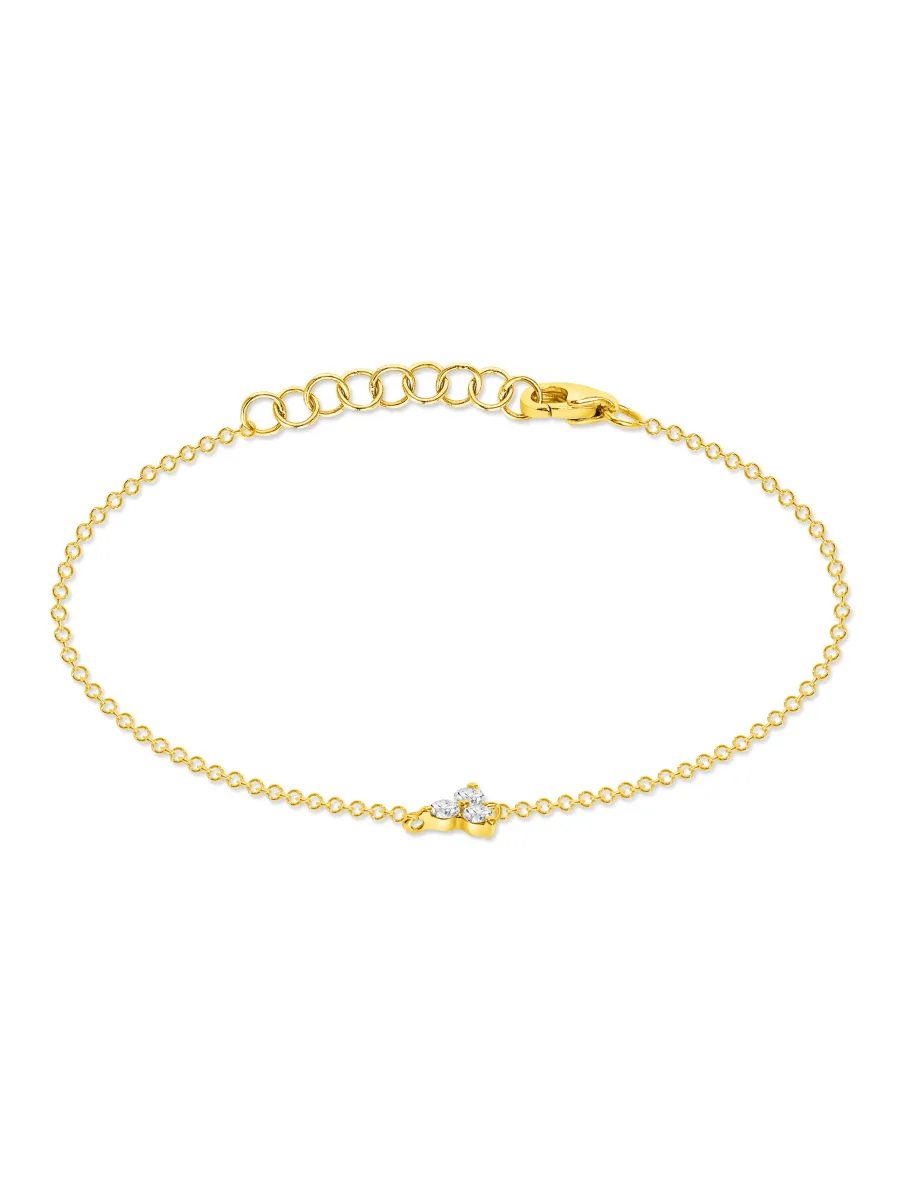 Tiny Trio Diamond Bracelet 14K