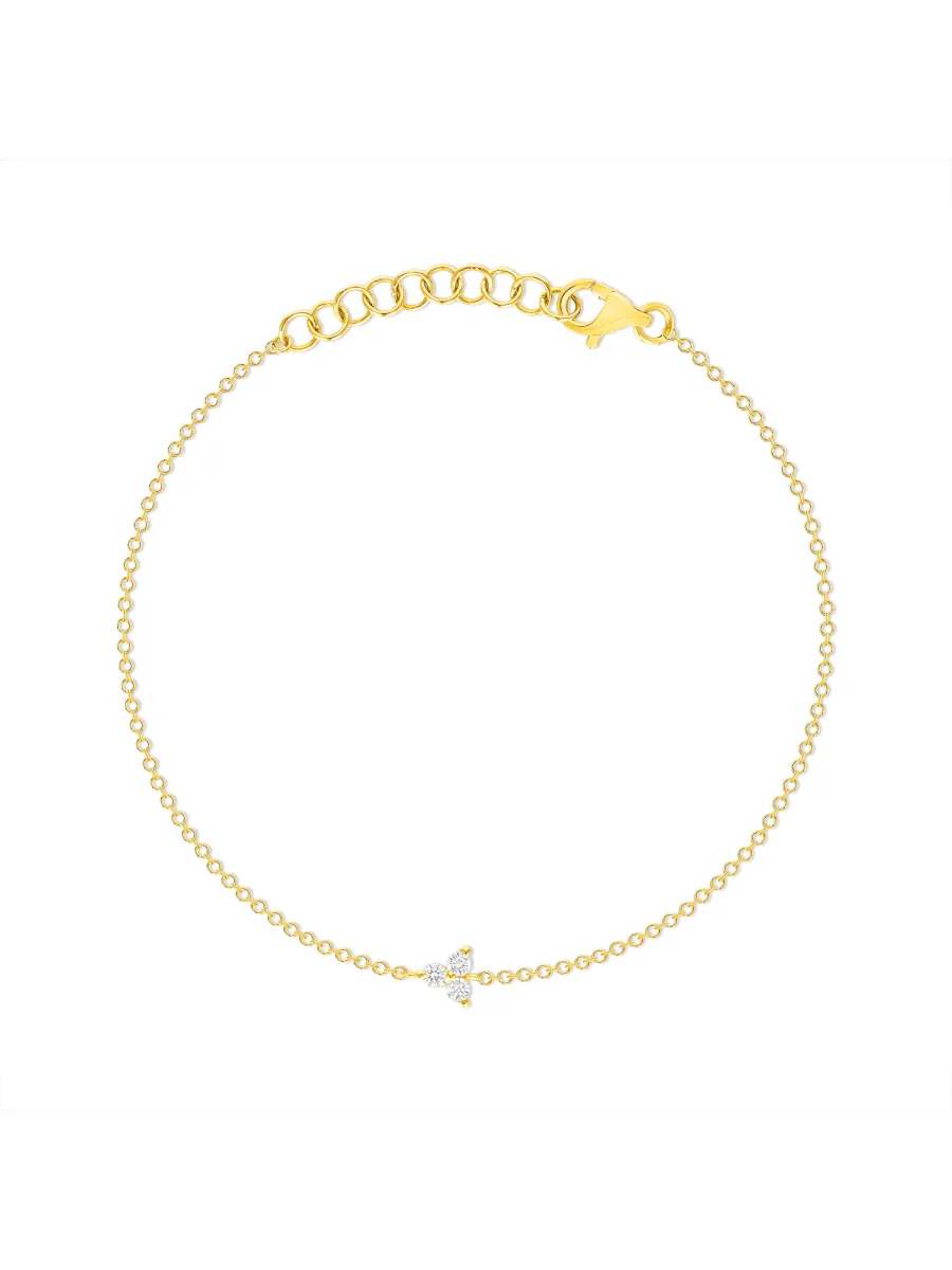 Tiny Trio Diamond Bracelet 14K