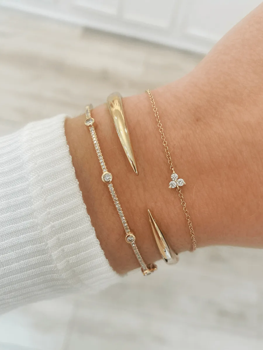 Tiny Trio Diamond Bracelet 14K