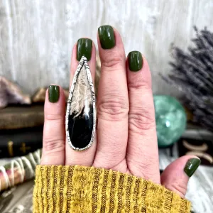 Unique Size 7 Large Fossilized Palm Root Statement Ring in Fine Silver / Foxlark Collection - One of a Kind