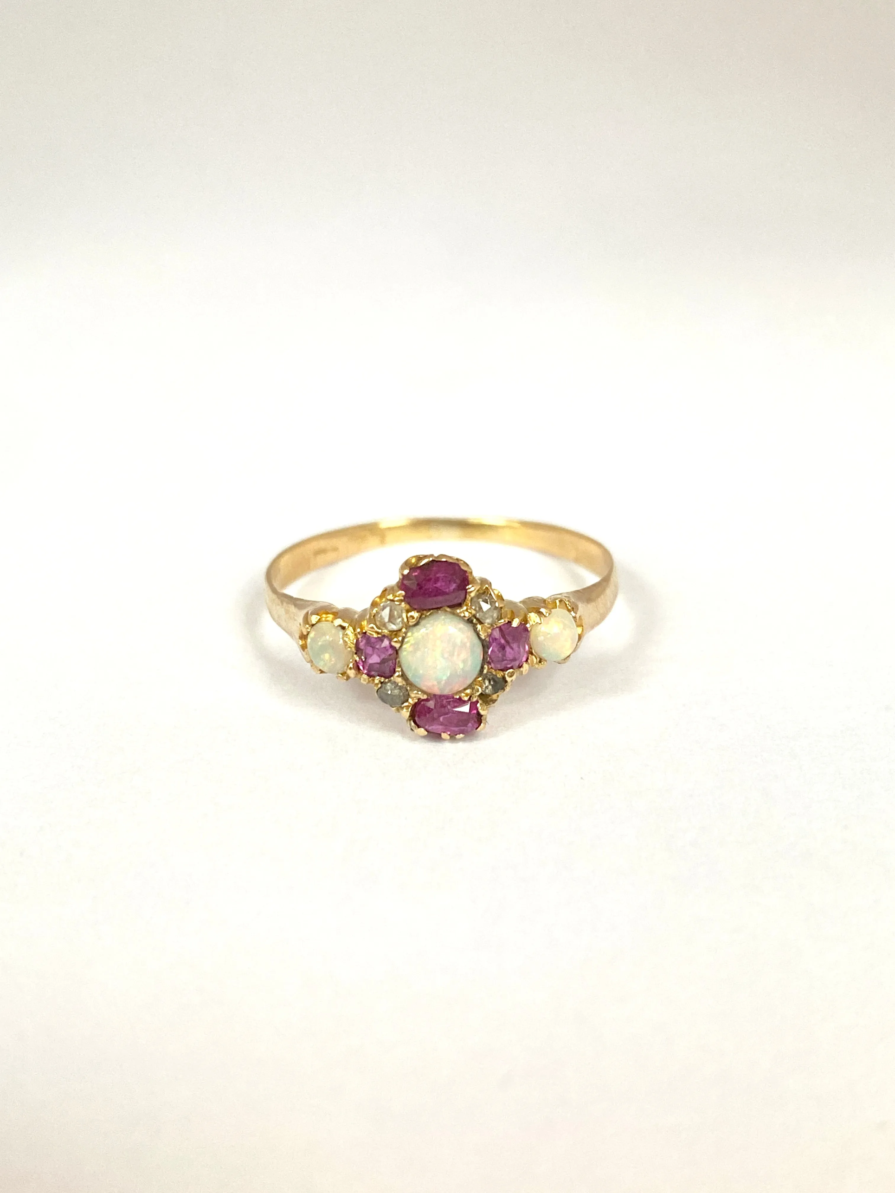 Victorian, 18ct Gold, Diamond, Opal and Ruby Ring