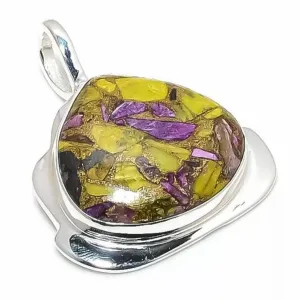 Vintage Look Alantisite Gemstone 925 Sterling Silver Jewellery Pendant Gift for Her